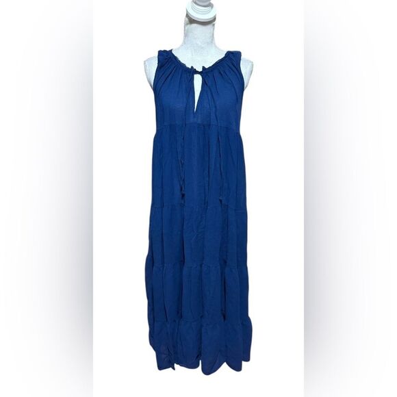 9Seed Lighthouse Beach Sleeveless Tier Maxi Dress blue - Picture 1 of 5